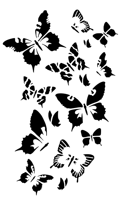 plastová šablóna na maľovanie nábytku doplnkov motyle