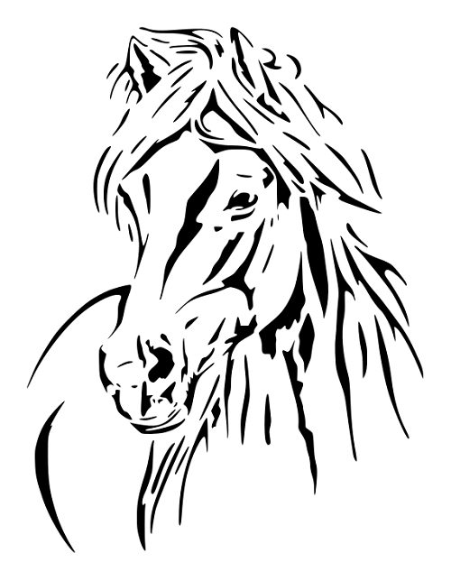 plastová šablóna na maľovanie nábytku doplnkov hlava koňa