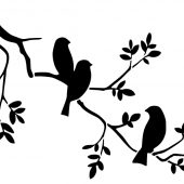 plastová šablóna na maľovanie nábytku doplnkov vtáčiky na halúzke