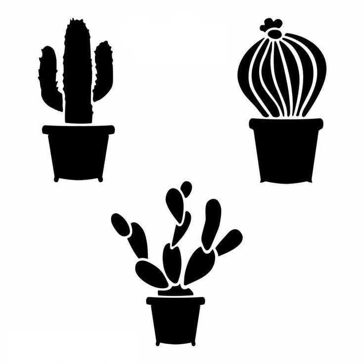 šablóna na maľovanie kaktusy
