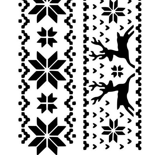 šablóna bordúra nórsky vzor s jelenčekom