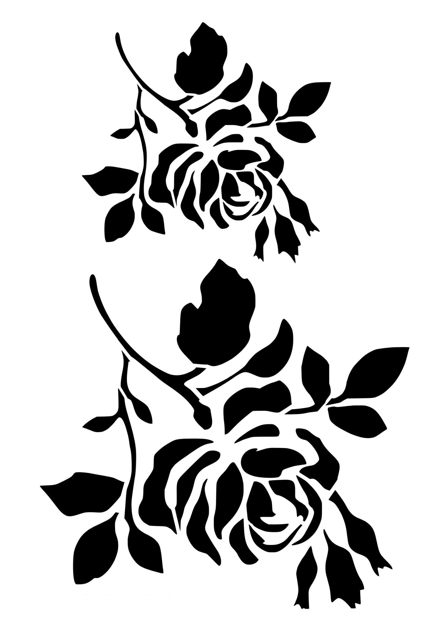 šablóna so vzorom ruža