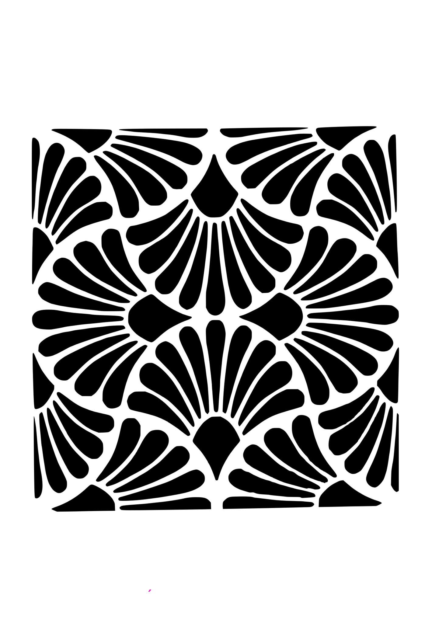 šablóna na maľovanie nábytku kvetinovo geometrický vzor