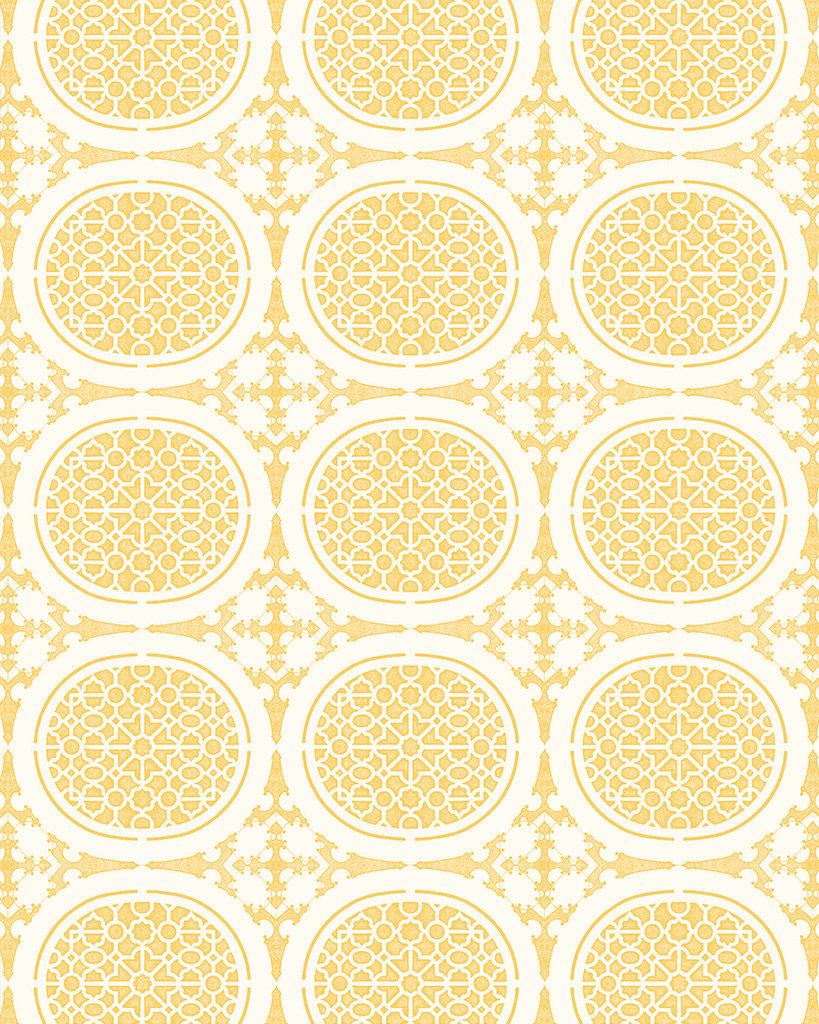 dekupážový papier so vzorom obkladačiek bielo žltý