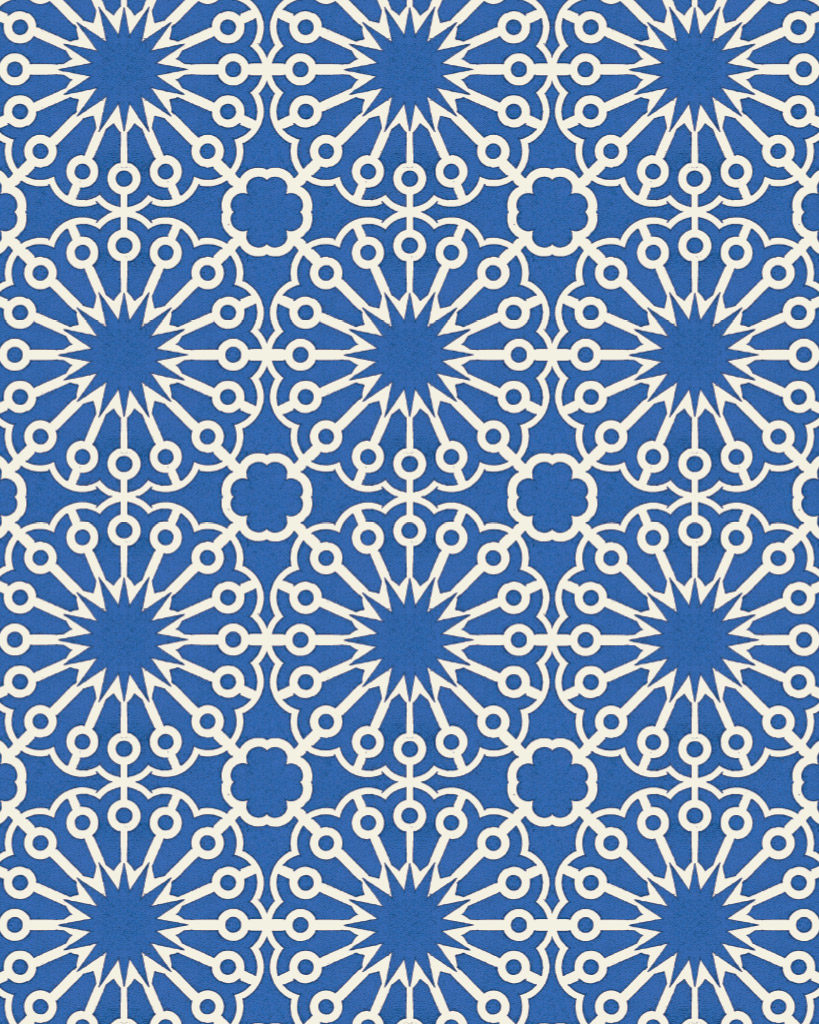 dekupážový papier so vzorom obkladačiek bielo modrý