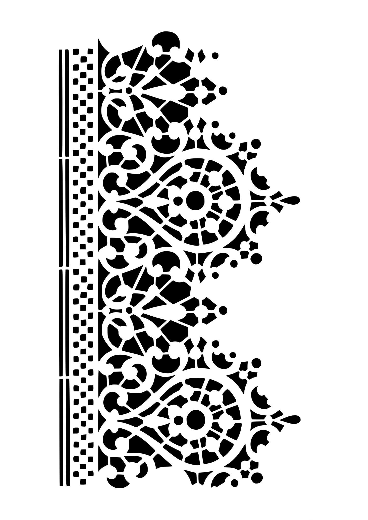 šablóna bordúra s jemne orientálnym vzorom ozdobná