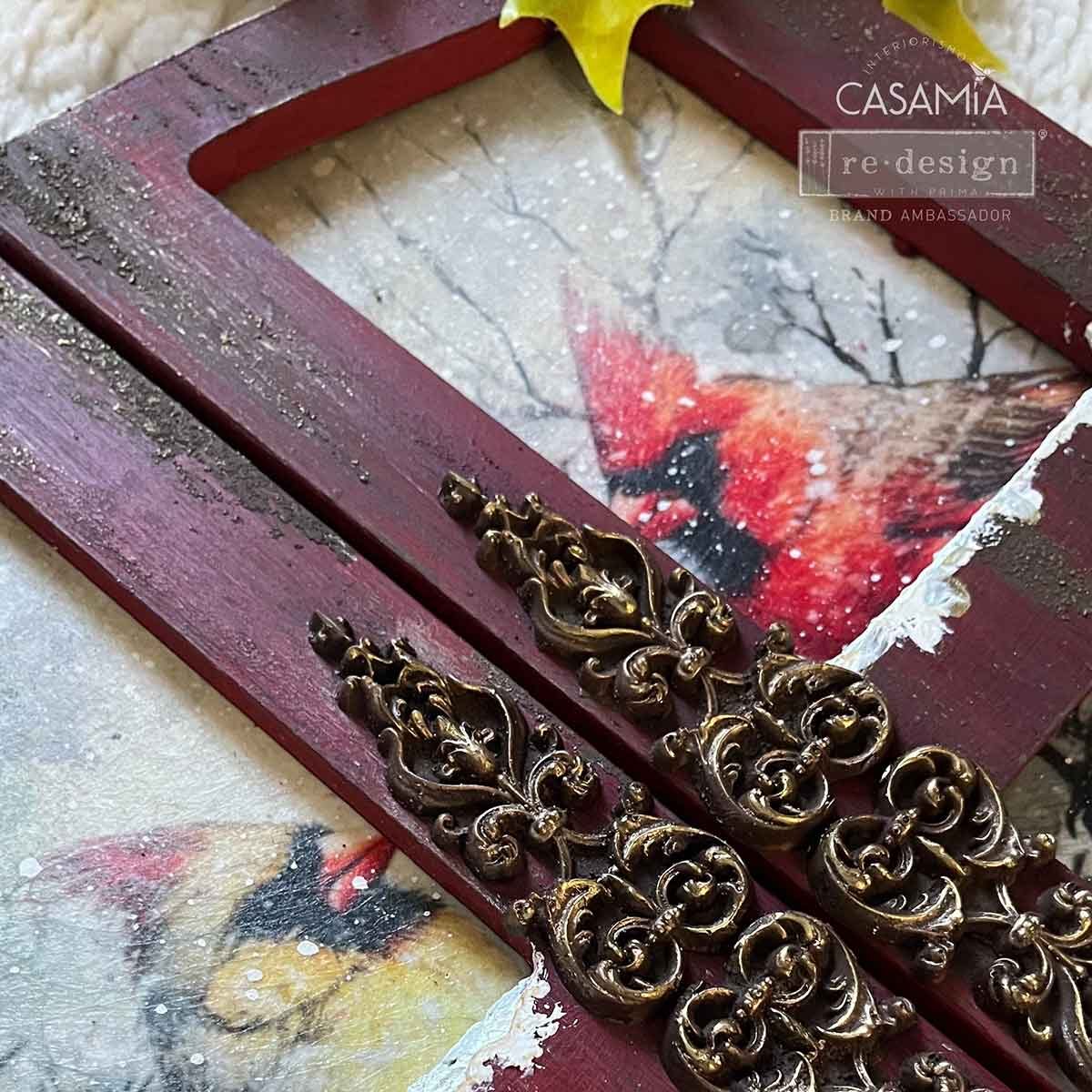 Crimson Noel dekupazny papier vtacikovy hodvabny