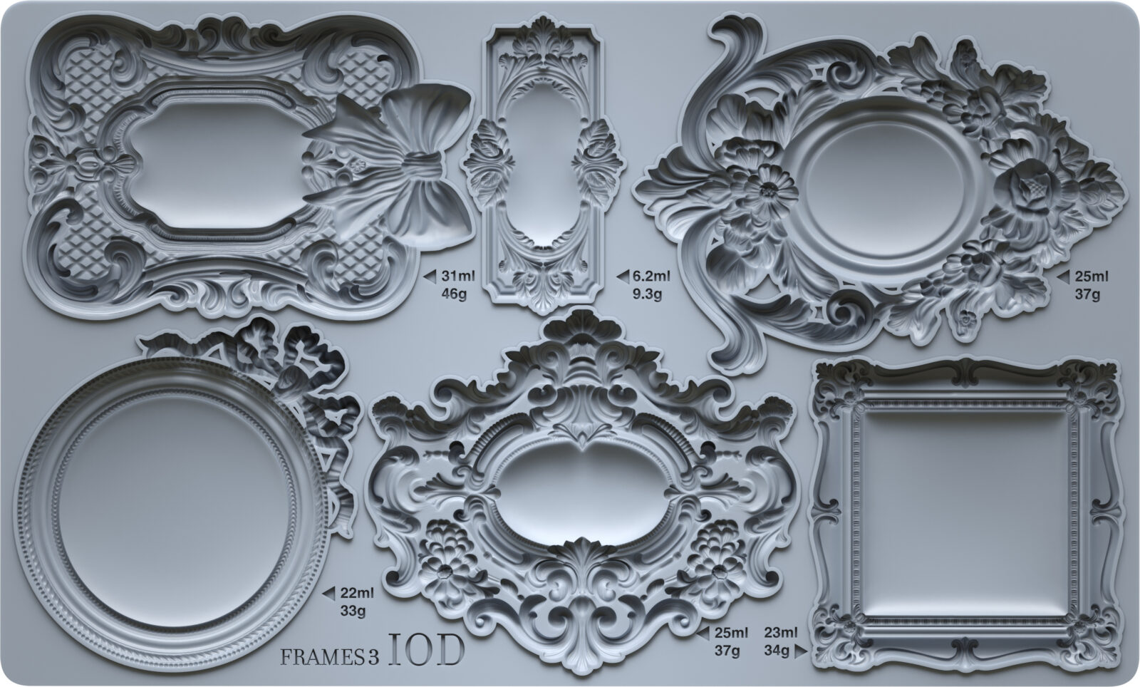 Frames Three silikonova forma na výrobu ornamentov a výliskov
