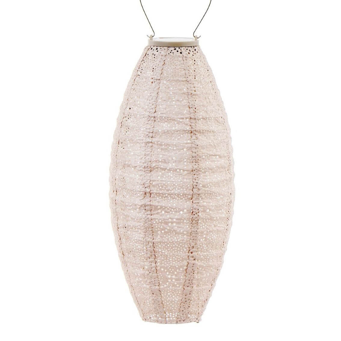 Lampión Long Oval 20 Bazaar Soft Blush solarny záhradný lampion svetlo