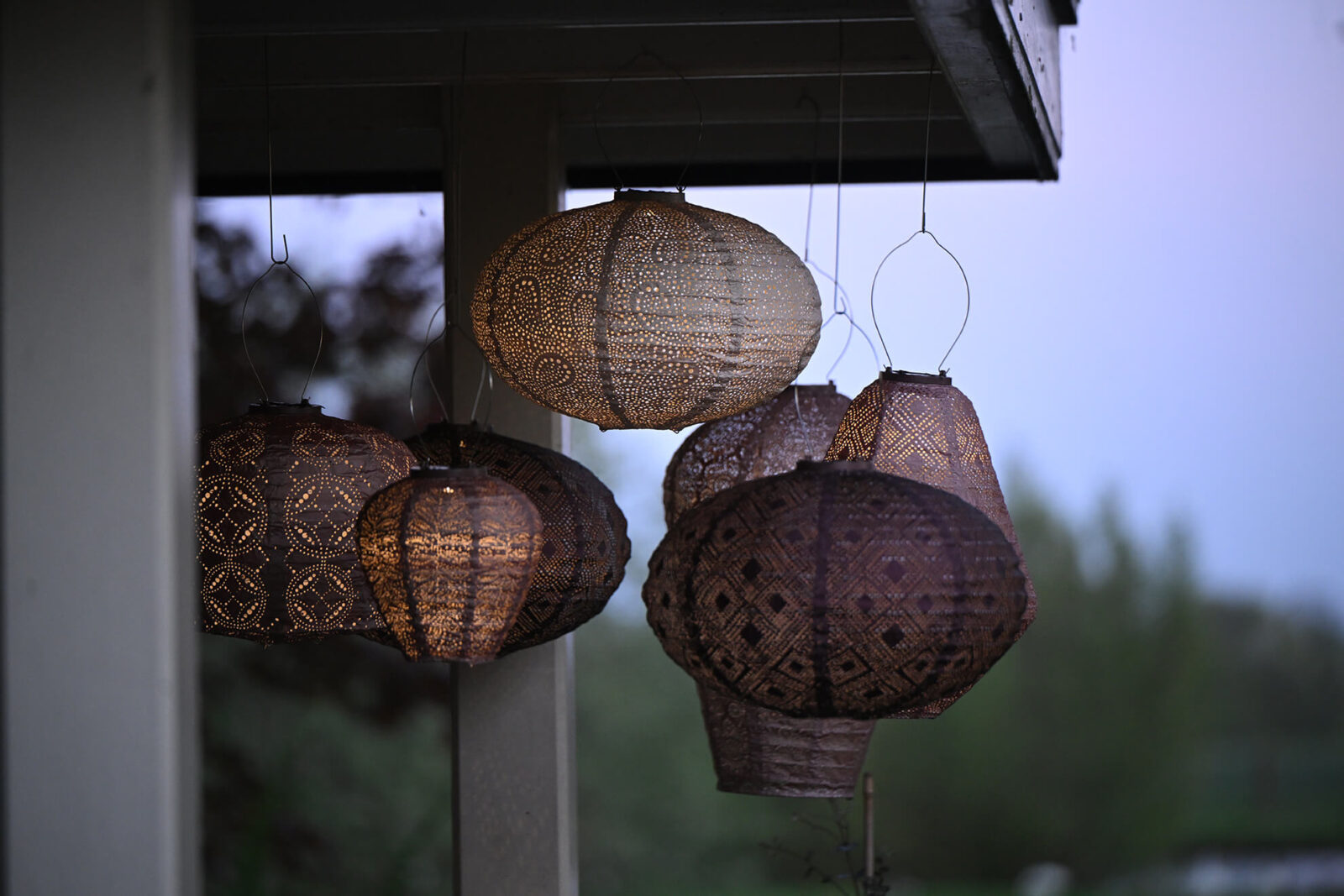 Lampión Long Oval 20 Bazaar Soft Blush solarny záhradný lampion svetlo