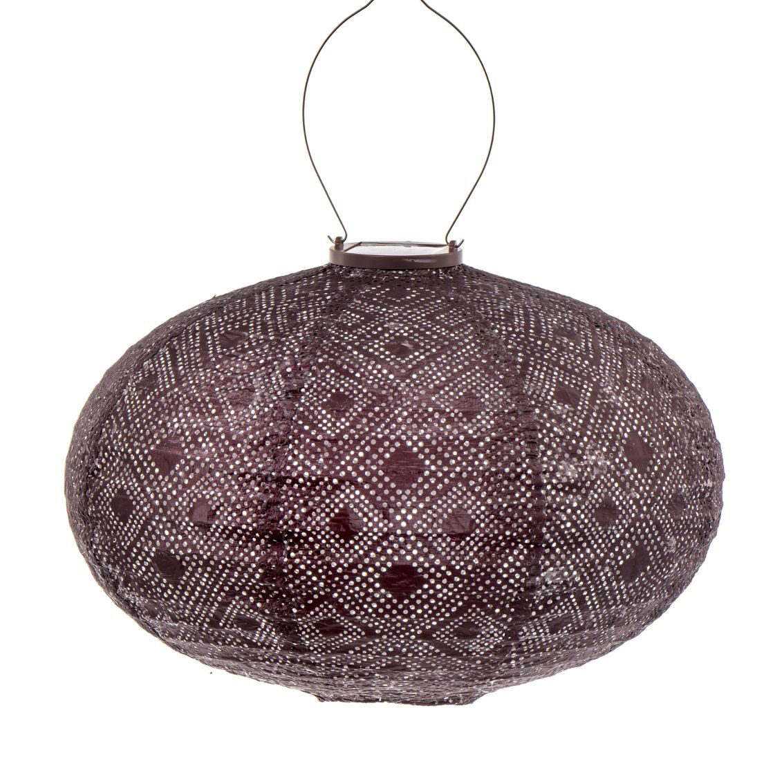Lampión Oval 40 Mosaic Plum solarny záhradný lampion svetlo