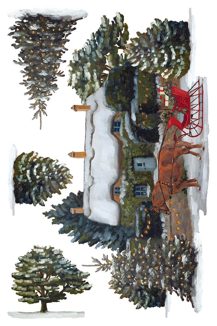 A Cotswold Christmas vianocny transfer na nabytok alebo doplnky diy tvorenie vianocne