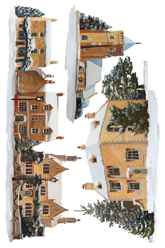 A Cotswold Christmas vianocny transfer na nabytok alebo doplnky diy tvorenie vianocne