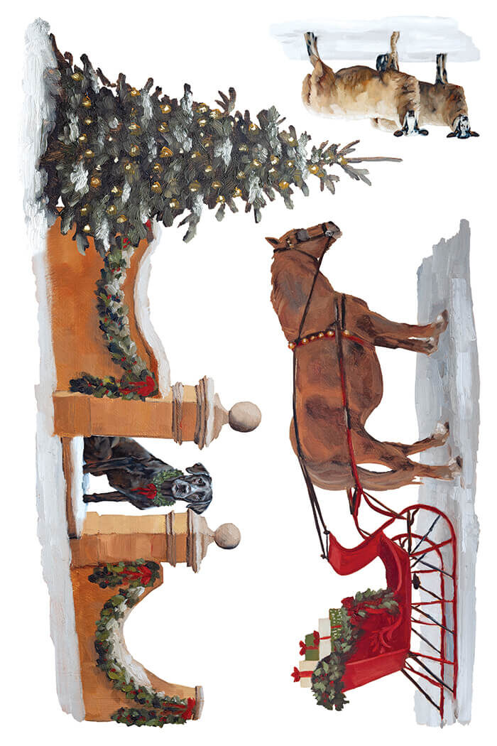 A Cotswold Christmas vianocny transfer na nabytok alebo doplnky diy tvorenie vianocne