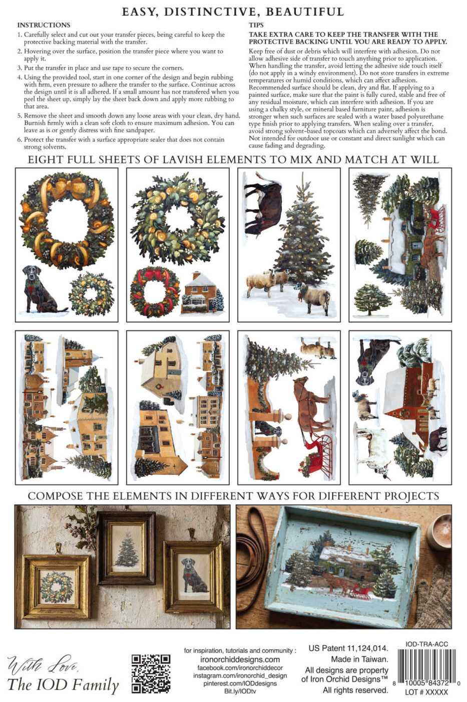 A Cotswold Christmas vianocny transfer na nabytok alebo doplnky diy tvorenie vianocne