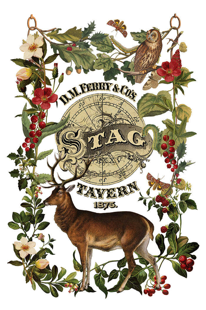 Stag Tavern vianocny transfer na nabytok a doplnky