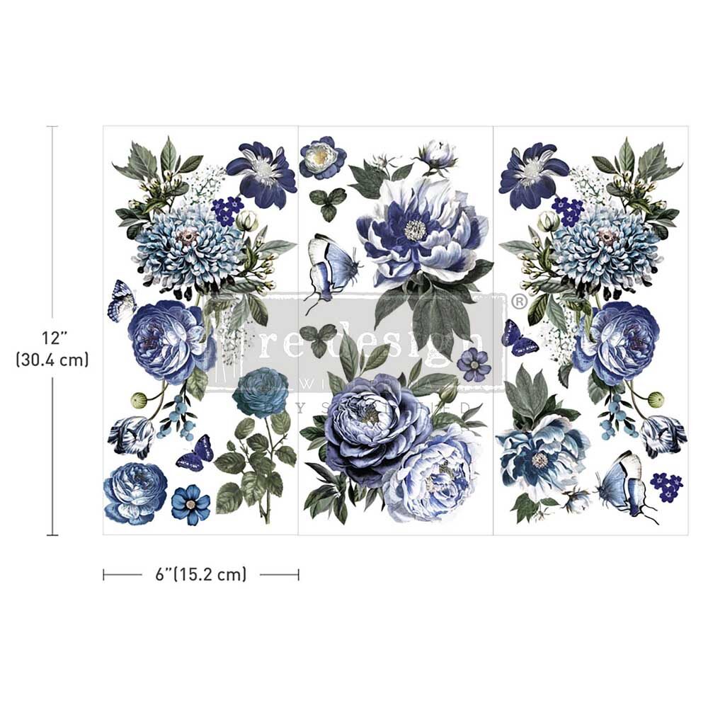 Indigo Petals kvetinovy transfer na nabytok